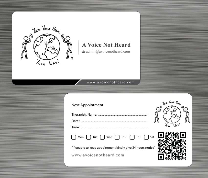 Business Card Design by Sbss for A Voice Not Heard | Design #1272033