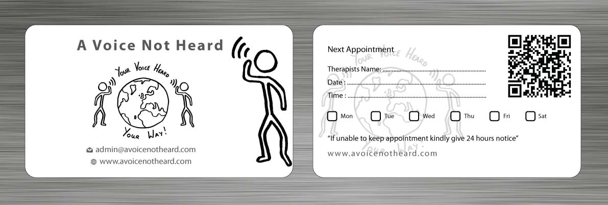 Business Card Design by Sbss for A Voice Not Heard | Design #1272045