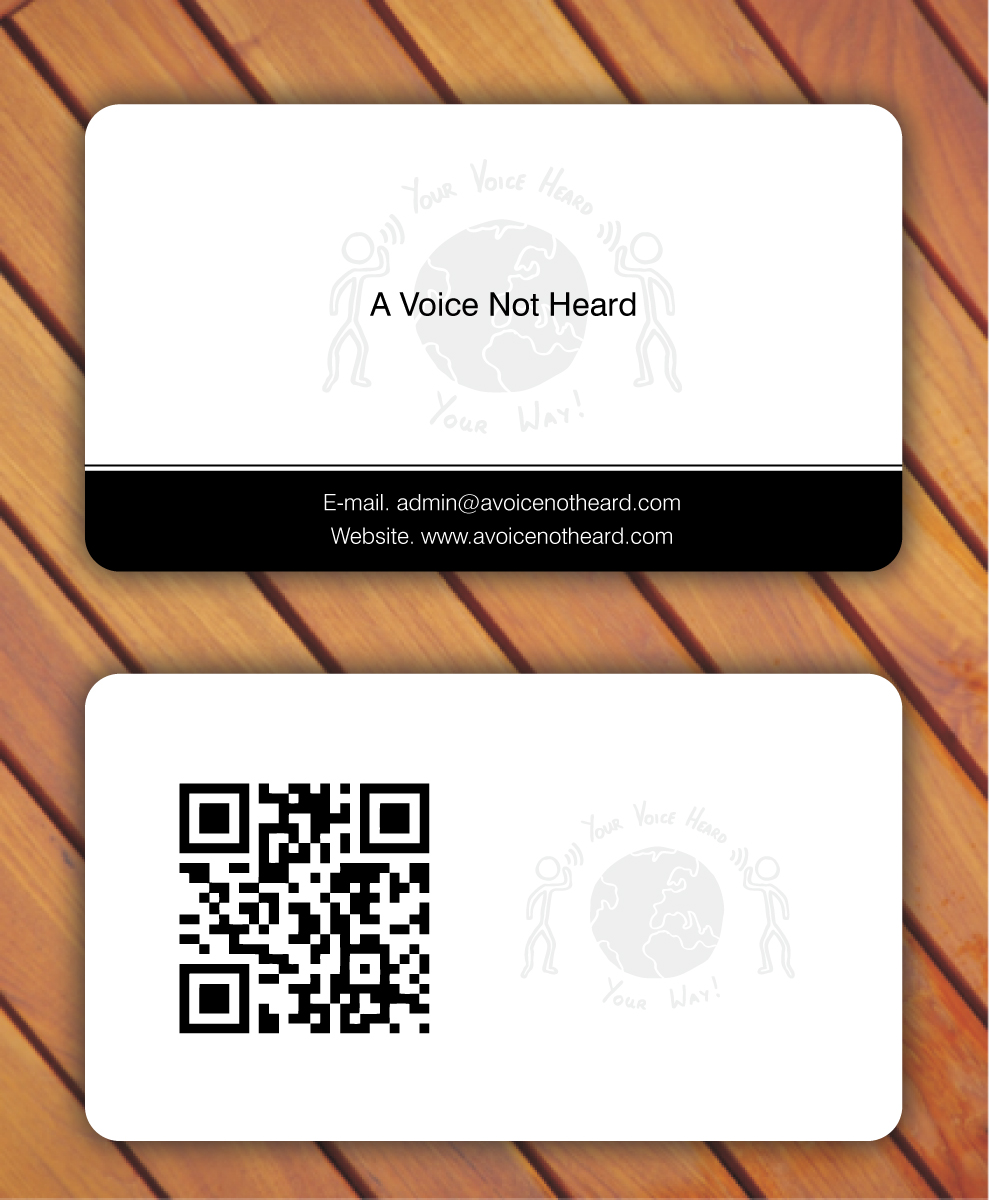 Business Card Design by Sbss for A Voice Not Heard | Design #1274916