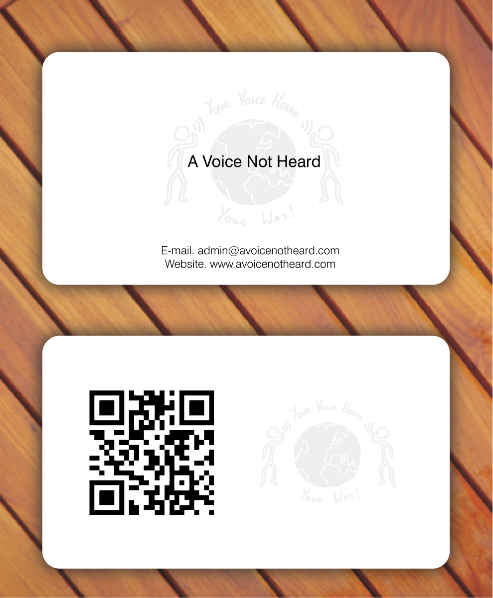Business Card Design by Sbss for A Voice Not Heard | Design #1274922