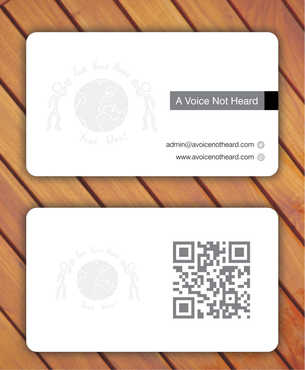 Business Card Design by Sbss for A Voice Not Heard | Design #1274928
