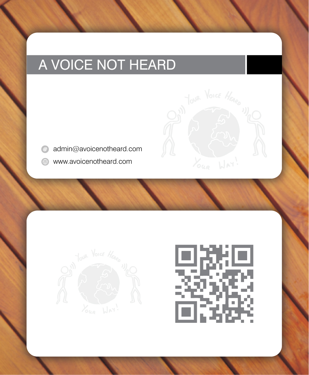 Business Card Design by Sbss for A Voice Not Heard | Design #1274932