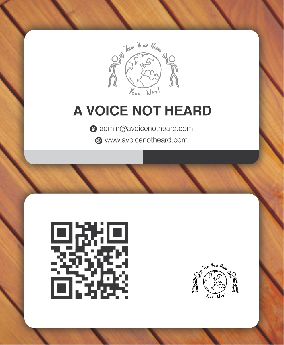 Business Card Design by Sbss for A Voice Not Heard | Design #1274956