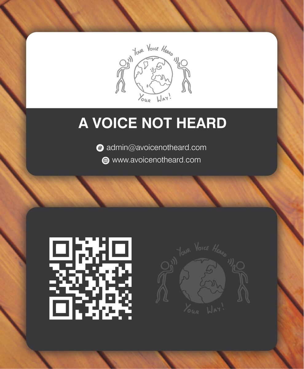 Business Card Design by Sbss for A Voice Not Heard | Design #1274957