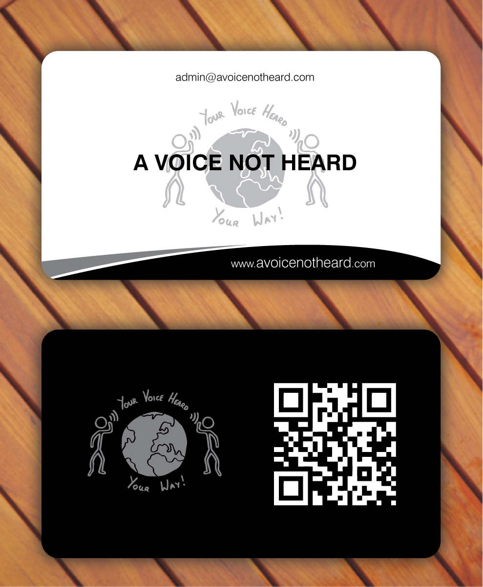 Business Card Design by Sbss for A Voice Not Heard | Design #1274969