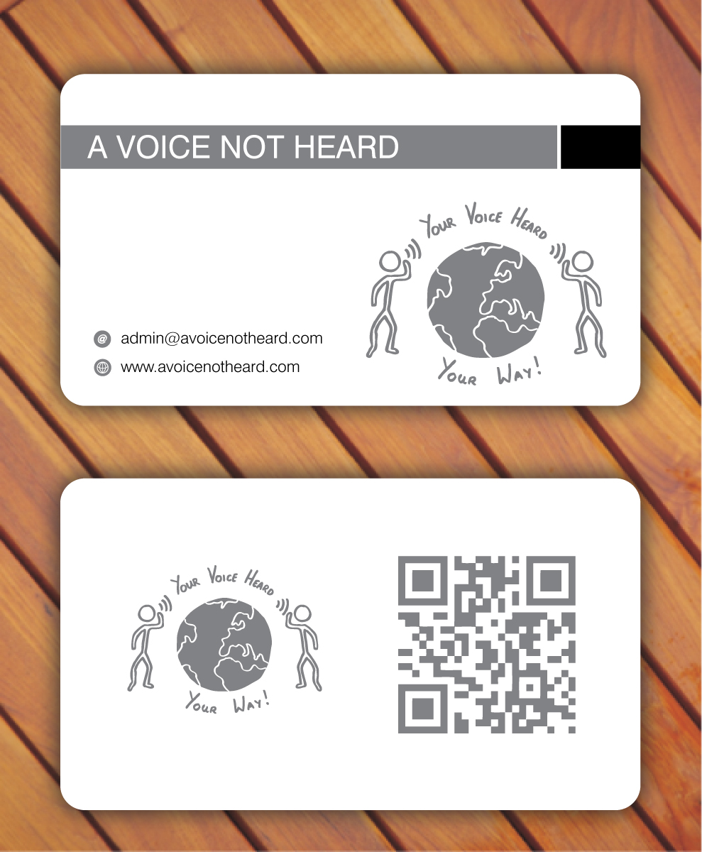 Business Card Design by Sbss for A Voice Not Heard | Design #1274971
