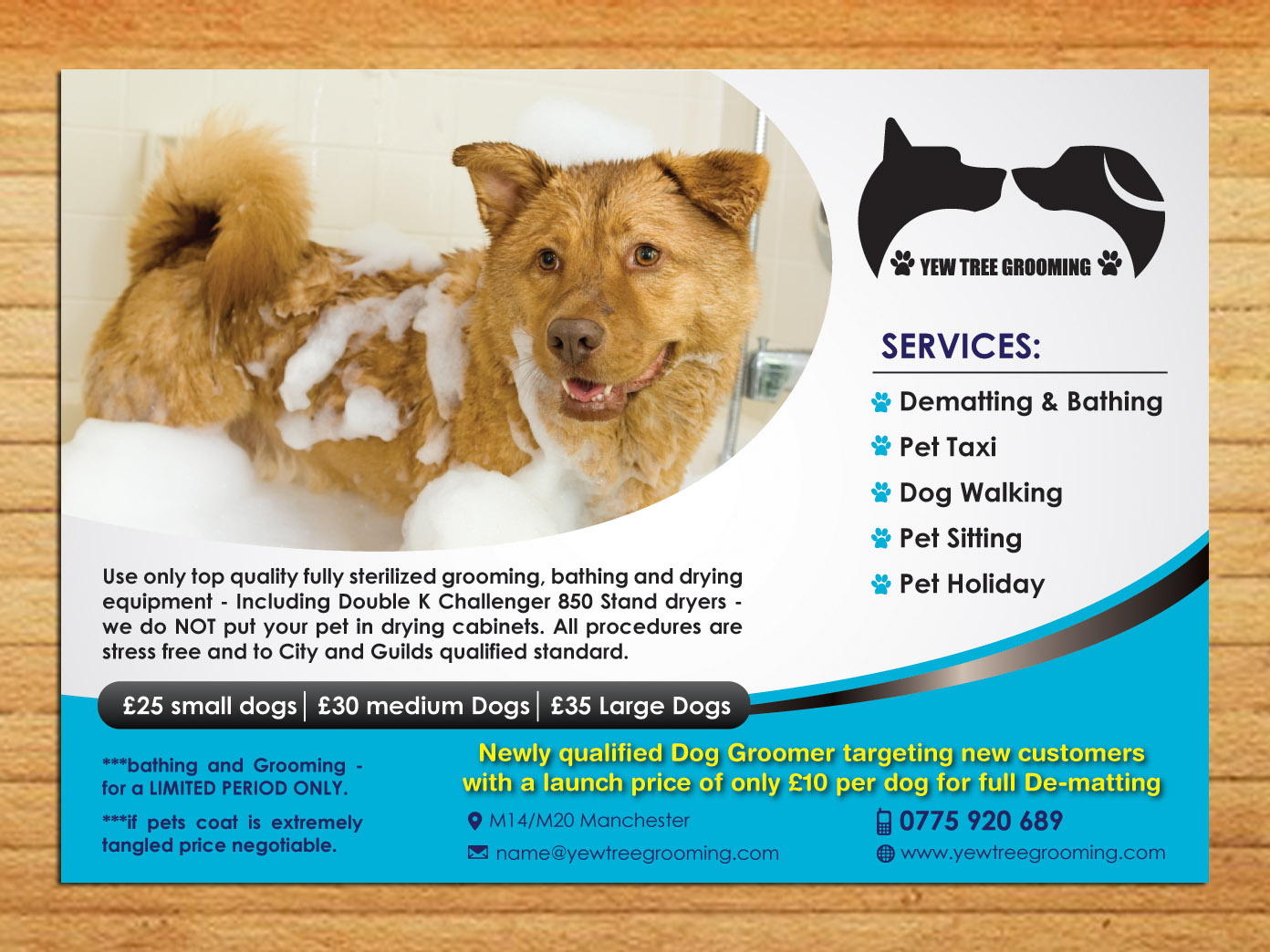 pet flyer design for yew tree dog grooming by sbss design 4494184 pet grooming flyers