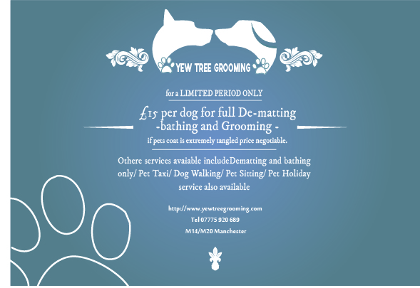 Flyer Design by MrRyanJ for Yew Tree Dog Grooming | Design #4491166