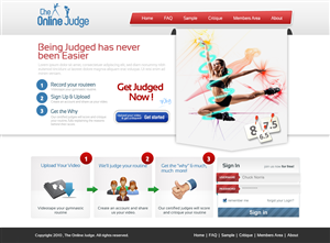 Homepage mockup for TheOnlineJudge.com | Web Design by OM