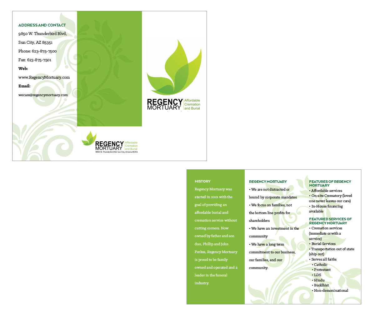 Diseño de Brochure por Thomas DeHart para Regency Mortuary | Diseño #4497809