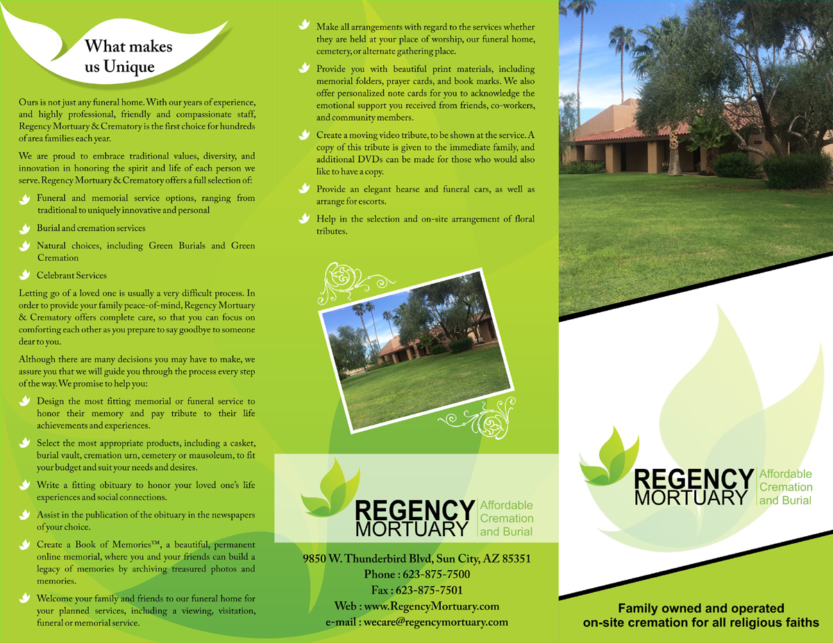 Brochure Design by Designer Suman for Regency Mortuary | Design #4537765