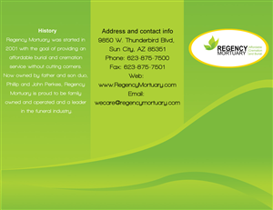 Brochure Design by nagarjunreddy for Regency Mortuary | Design #4524556