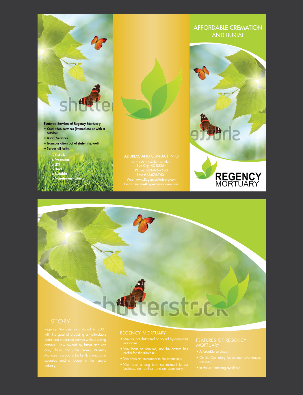 Brochure Design by romy for Regency Mortuary | Design #4517276