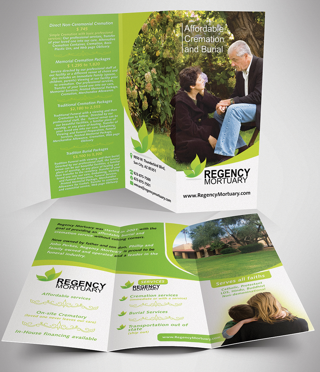 Brochure Design by creationz2011 for Regency Mortuary | Design #4731989