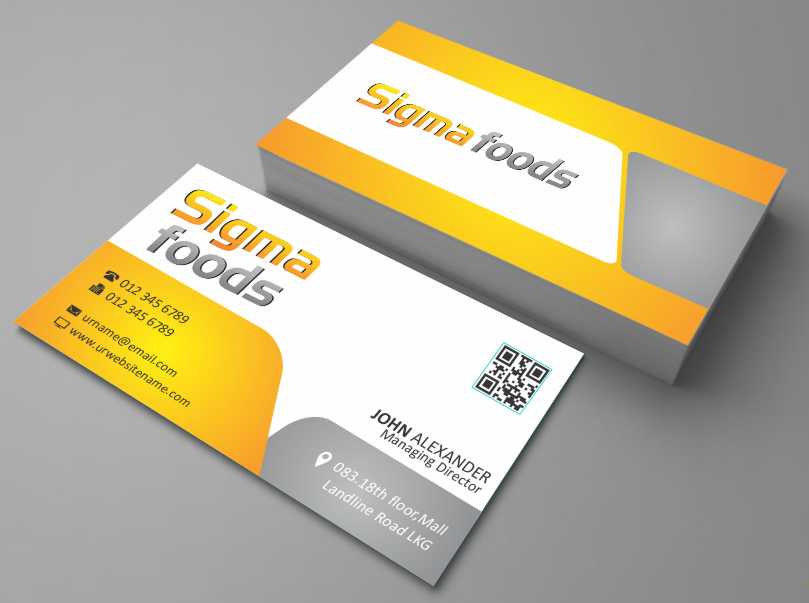 Business Card Design by AwsomeD for Sigmafoods | Design #4479335