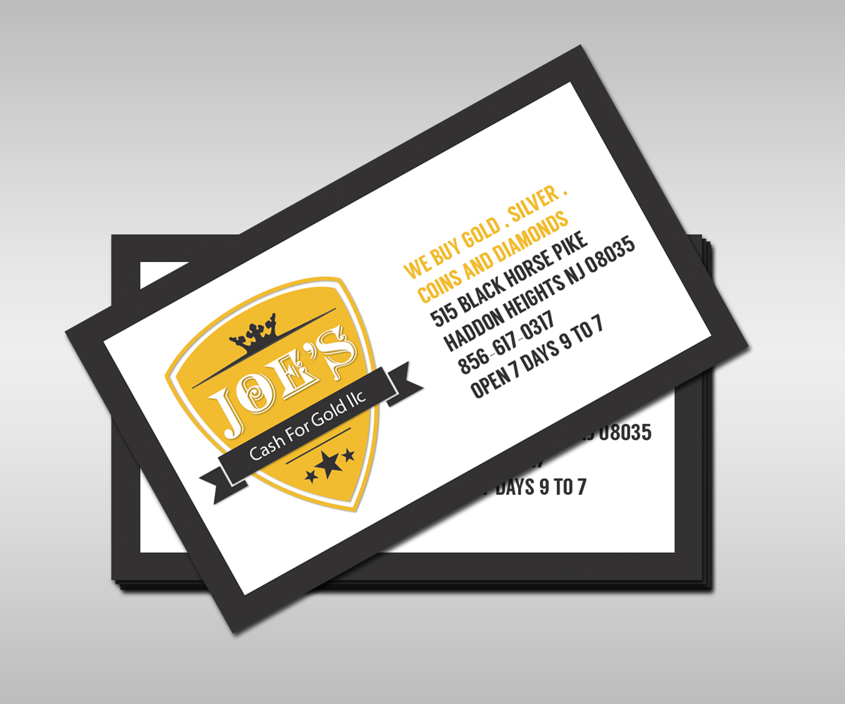 Business Card Design by midorichan for joe'' cash for gold llc | Design #4478598