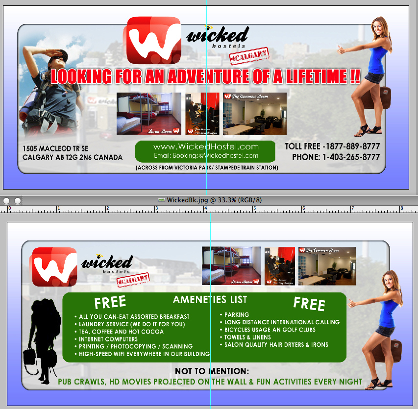 Flyer Design by DesignerBob for Wicked Hostels | Design #200842