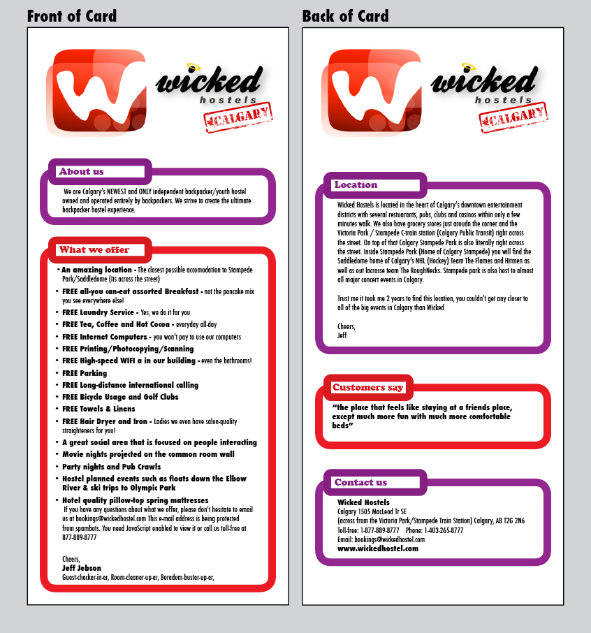Diseño de Flyer por Wildcat Creative para Wicked Hostels | Diseño #197818