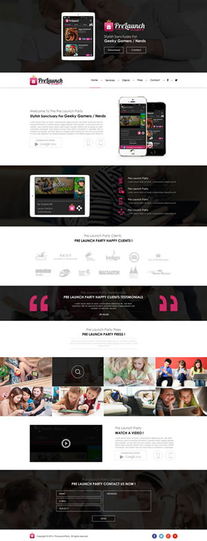  Creative 1 page website design with html coding needed to go with Game Pre-Registration App  | Web Design by Behriatech