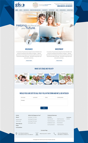 Modern home page design for insurance and investment business | Web-Design von Mayank Patel