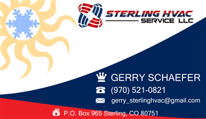 Business Card Design by Abhi1988 for Sterling HVAC Service LLC | Design: #4502722