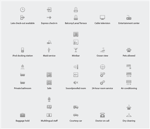 Hotel Amenity Icons for Booking Engine | Design Icône par Rendra Creative Art