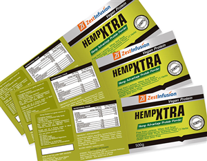 Label Design For Hemp Protein Powder Product | Label Design by Soluciones Creativas