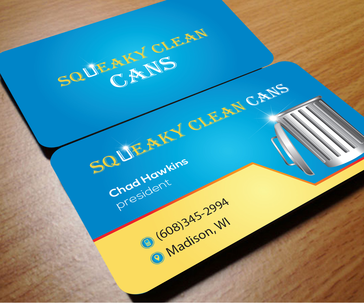 Business Card Design by Aaaron for Squeaky Clean Cans | Design #4489943