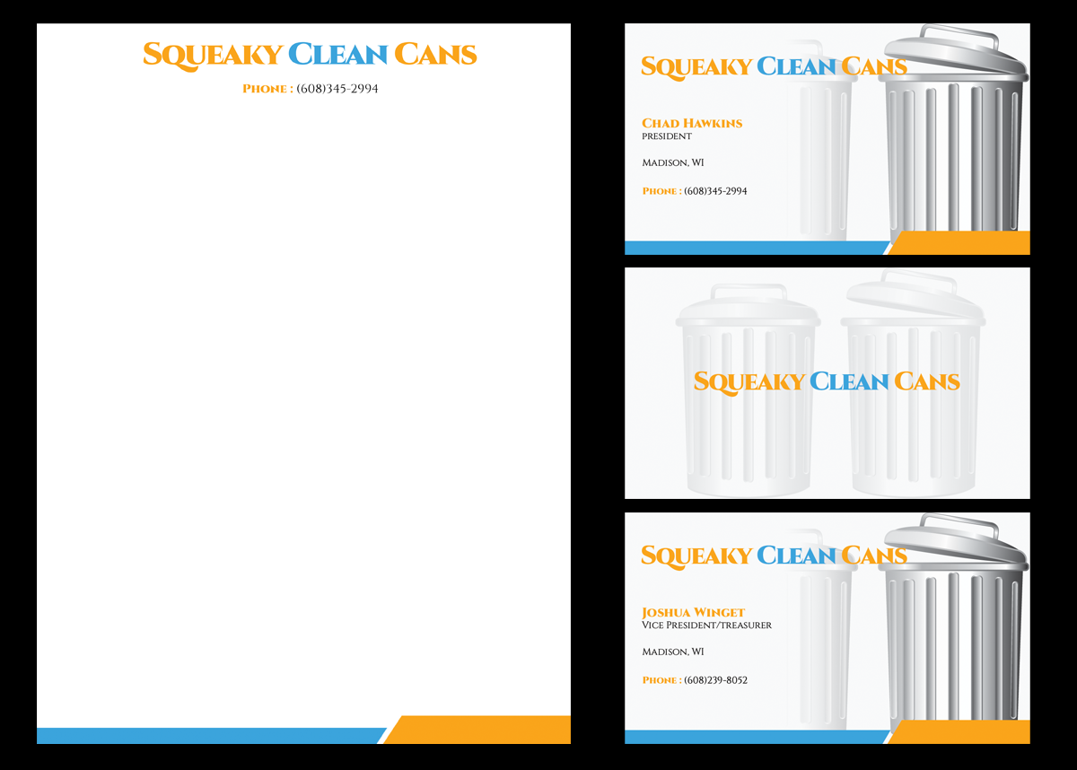 Diseño de Tarjeta de Presentación por WebixBD para Squeaky Clean Cans | Diseño #4489534