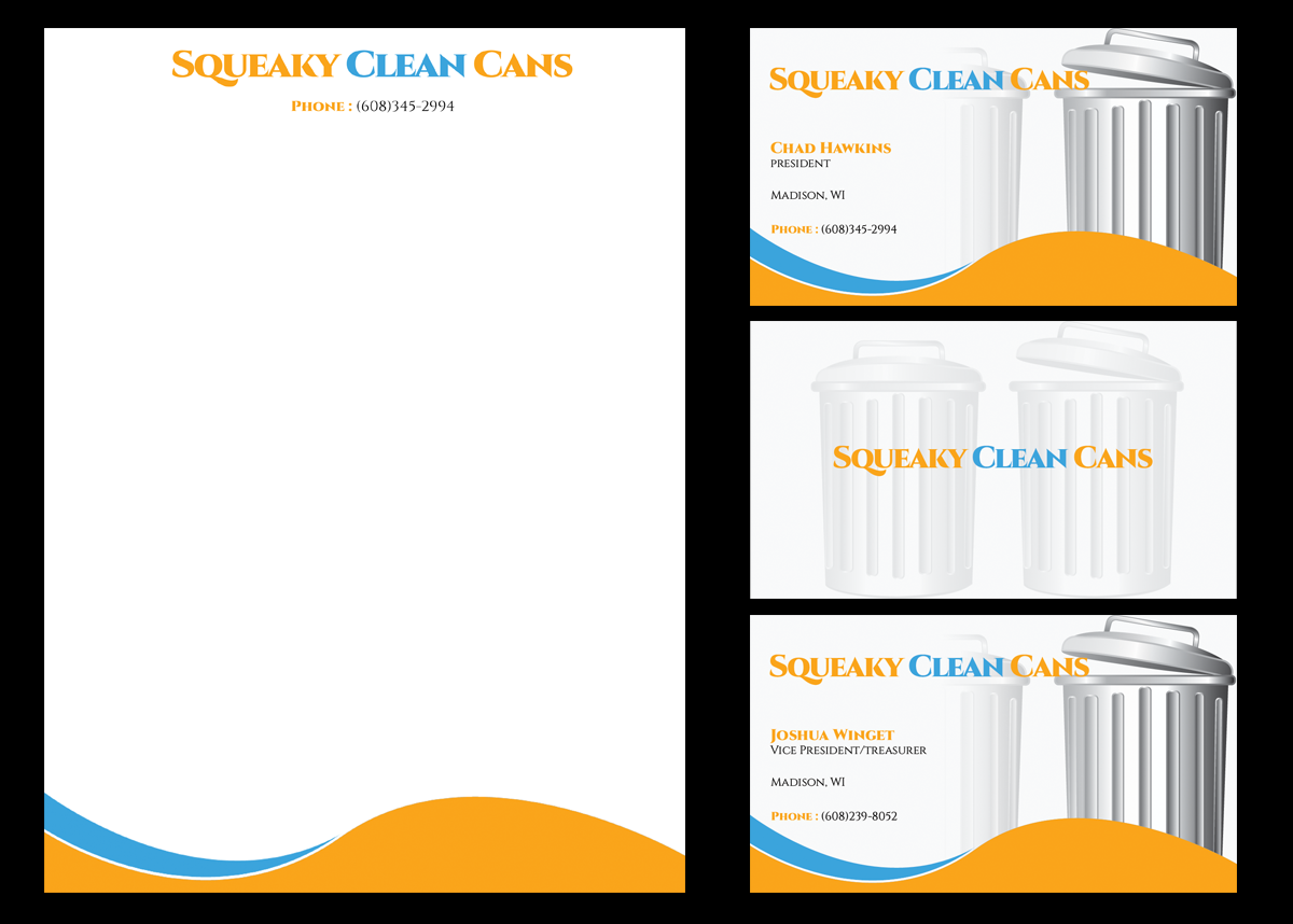 Diseño de Tarjeta de Presentación por WebixBD para Squeaky Clean Cans | Diseño #4489683