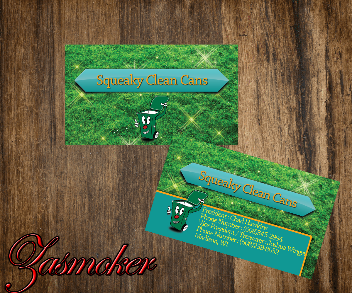 Business Card Design by Zasmoker for Squeaky Clean Cans | Design #4489300