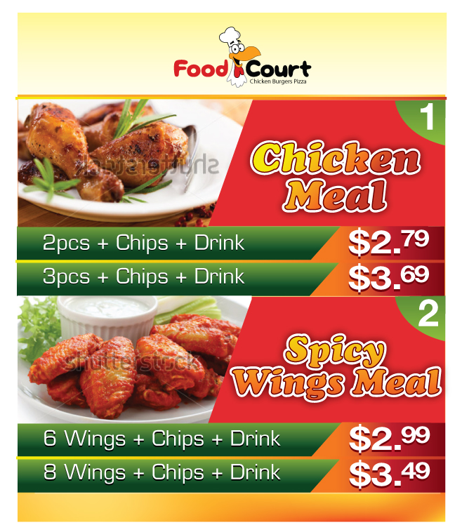 Diseño de Menú por Sheilah para Food Court | Diseño #1279955