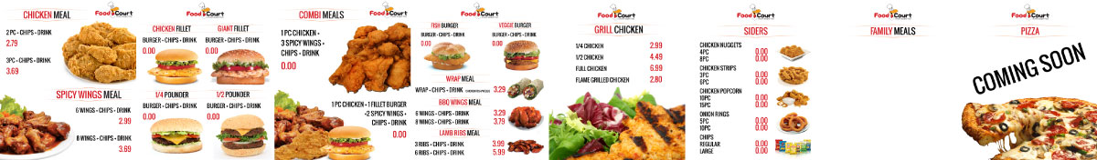 Menü-Design von JessicaD für Food Court | Design #1279280