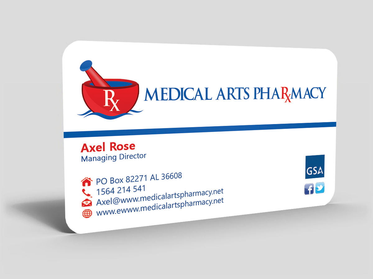 Visitenkarten-Design von Hardcore Design für Medical Arts Pharmacy | Design #4519752