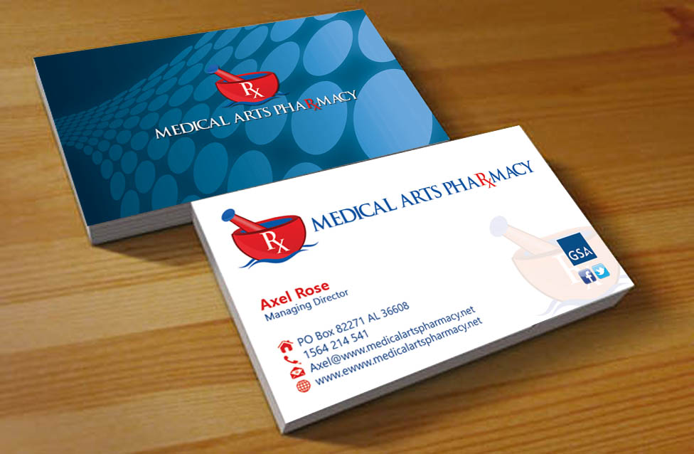 Visitenkarten-Design von Hardcore Design für Medical Arts Pharmacy | Design #4519757