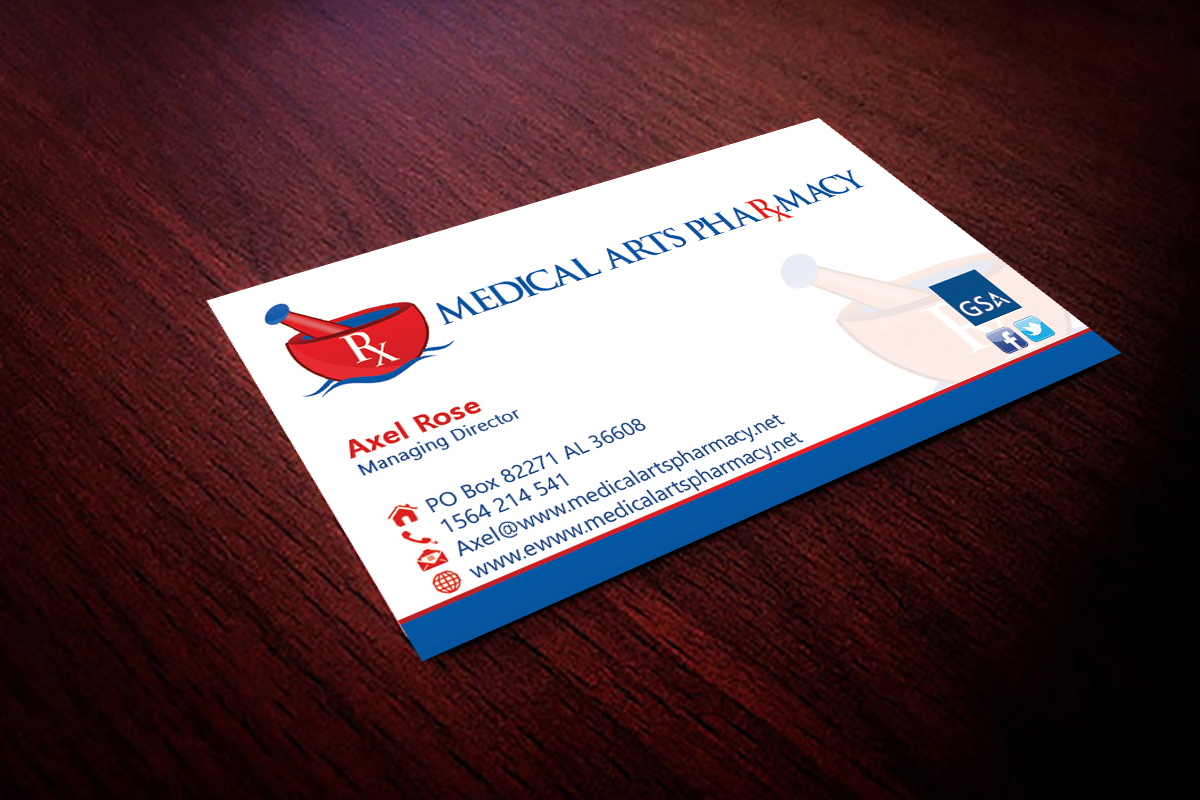 Business Card Design by Hardcore Design for Medical Arts Pharmacy | Design #4519763