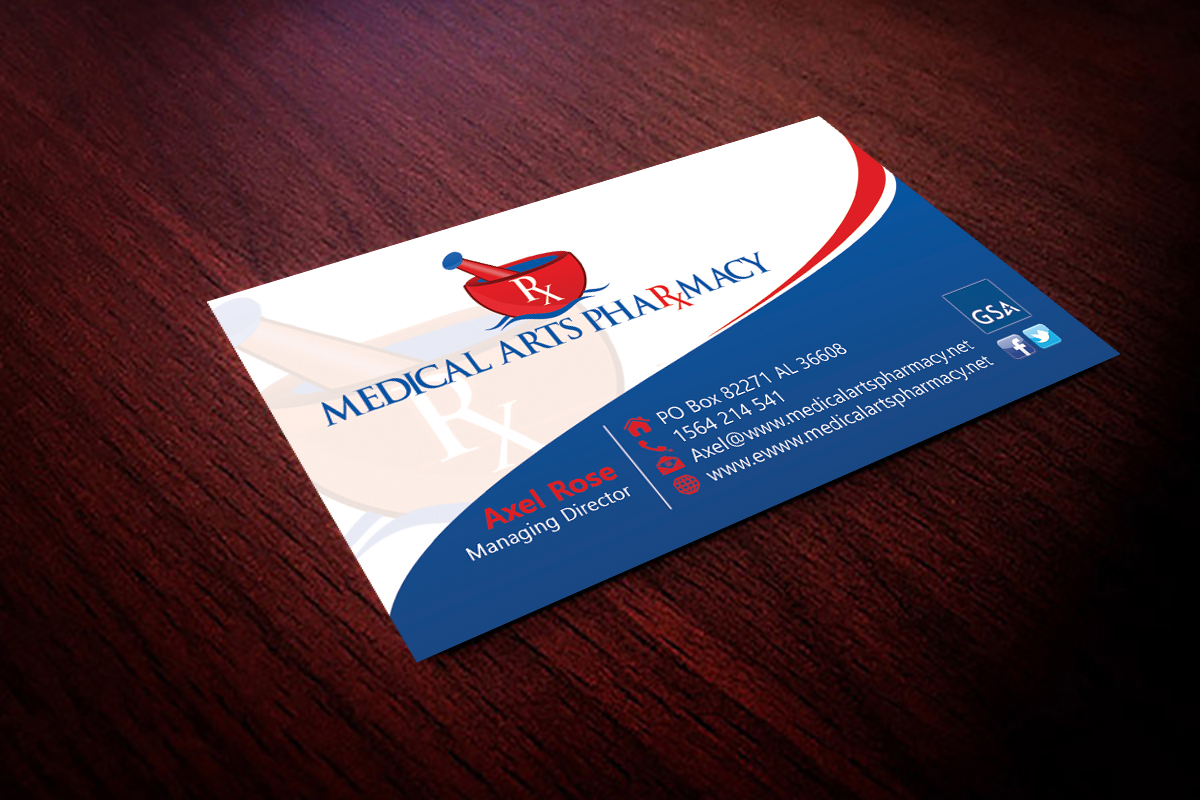 Visitenkarten-Design von Hardcore Design für Medical Arts Pharmacy | Design #4519765