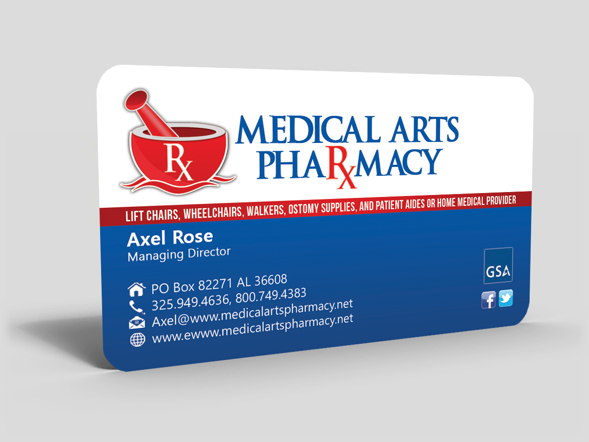 Business Card Design by Hardcore Design for Medical Arts Pharmacy | Design #4522631