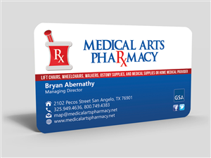 Business Card Design by Hardcore Design for Medical Arts Pharmacy | Design: #4528986