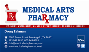 Business Card Design by Hardcore Design for Medical Arts Pharmacy | Design: #4536584