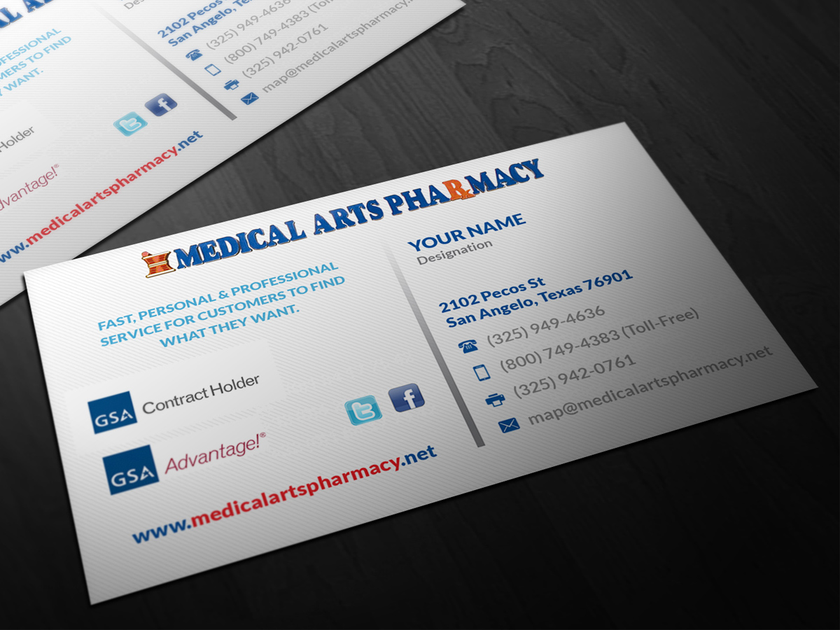 Diseño de Tarjeta de Presentación por Pointless Pixels India para Medical Arts Pharmacy | Diseño #4489587