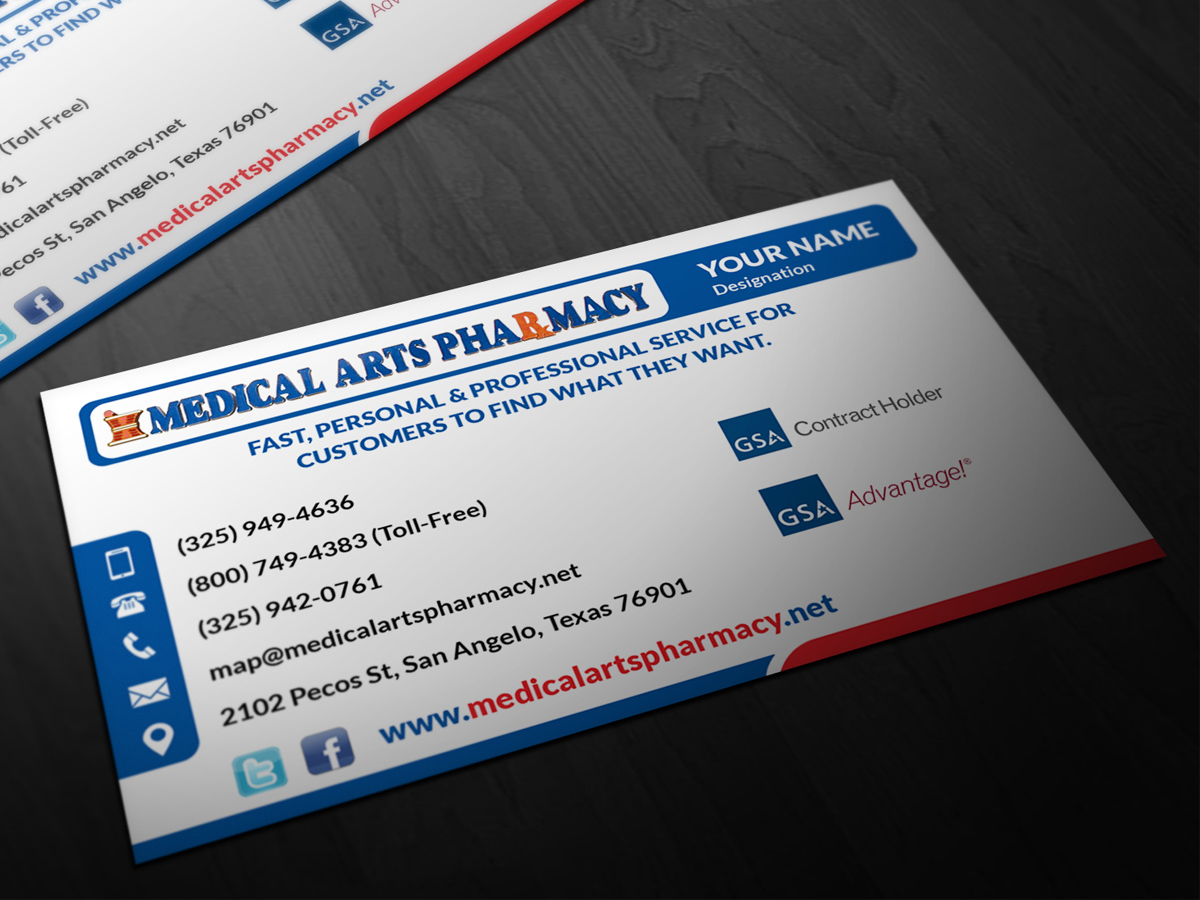 Visitenkarten-Design von Pointless Pixels India für Medical Arts Pharmacy | Design #4492923