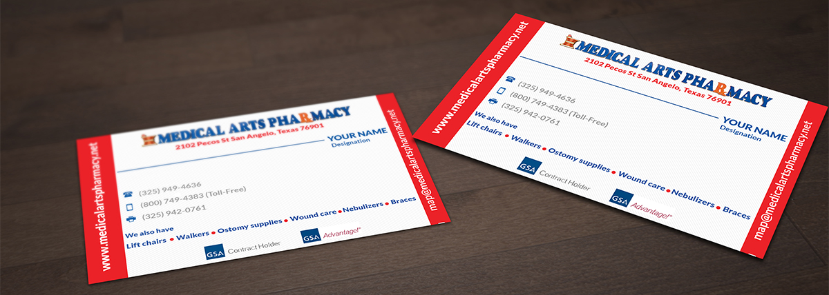 Visitenkarten-Design von Pointless Pixels India für Medical Arts Pharmacy | Design #4493864