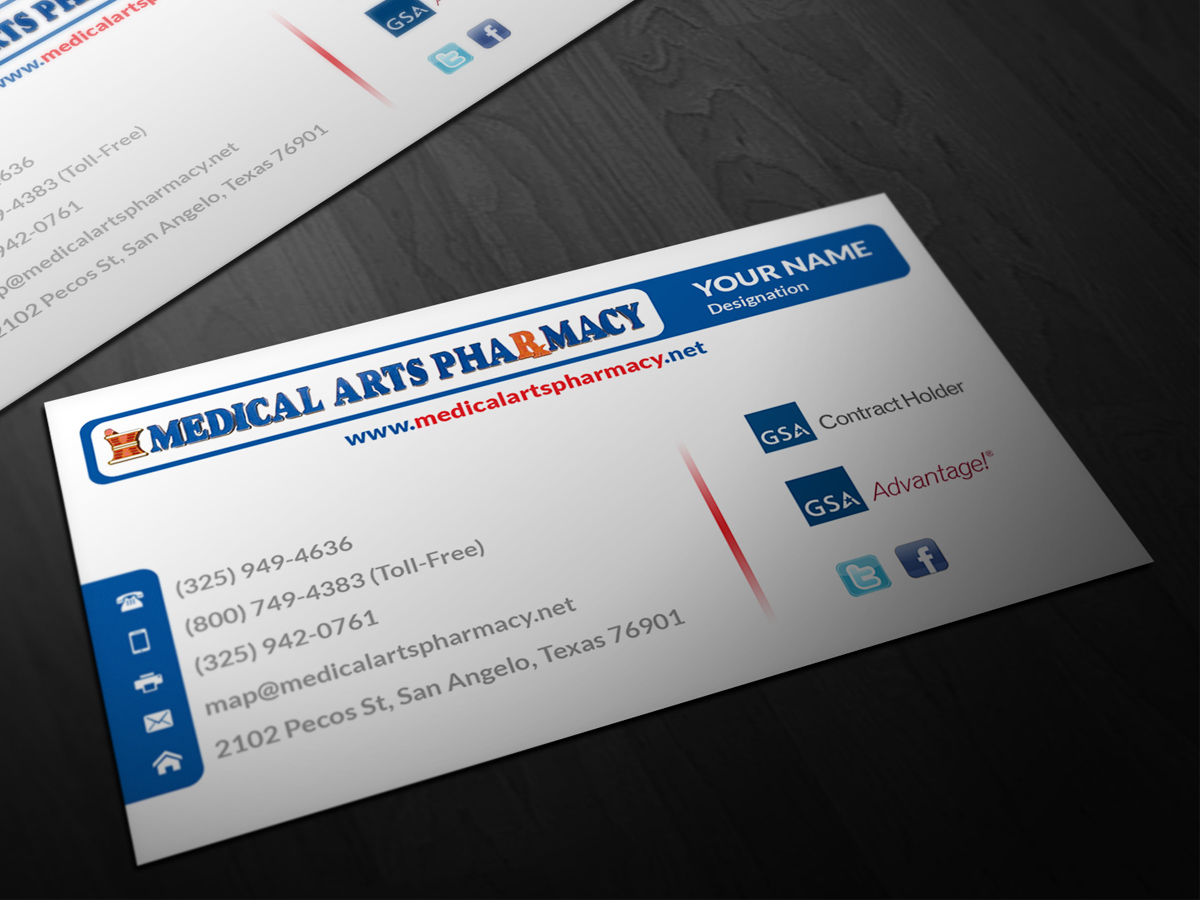 Business Card Design by Pointless Pixels India for Medical Arts Pharmacy | Design #4502029