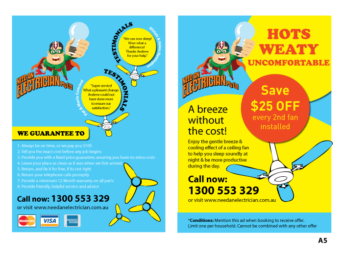 Flyer Design by vani for Need An Electrician Pty Ltd | Design #4510487