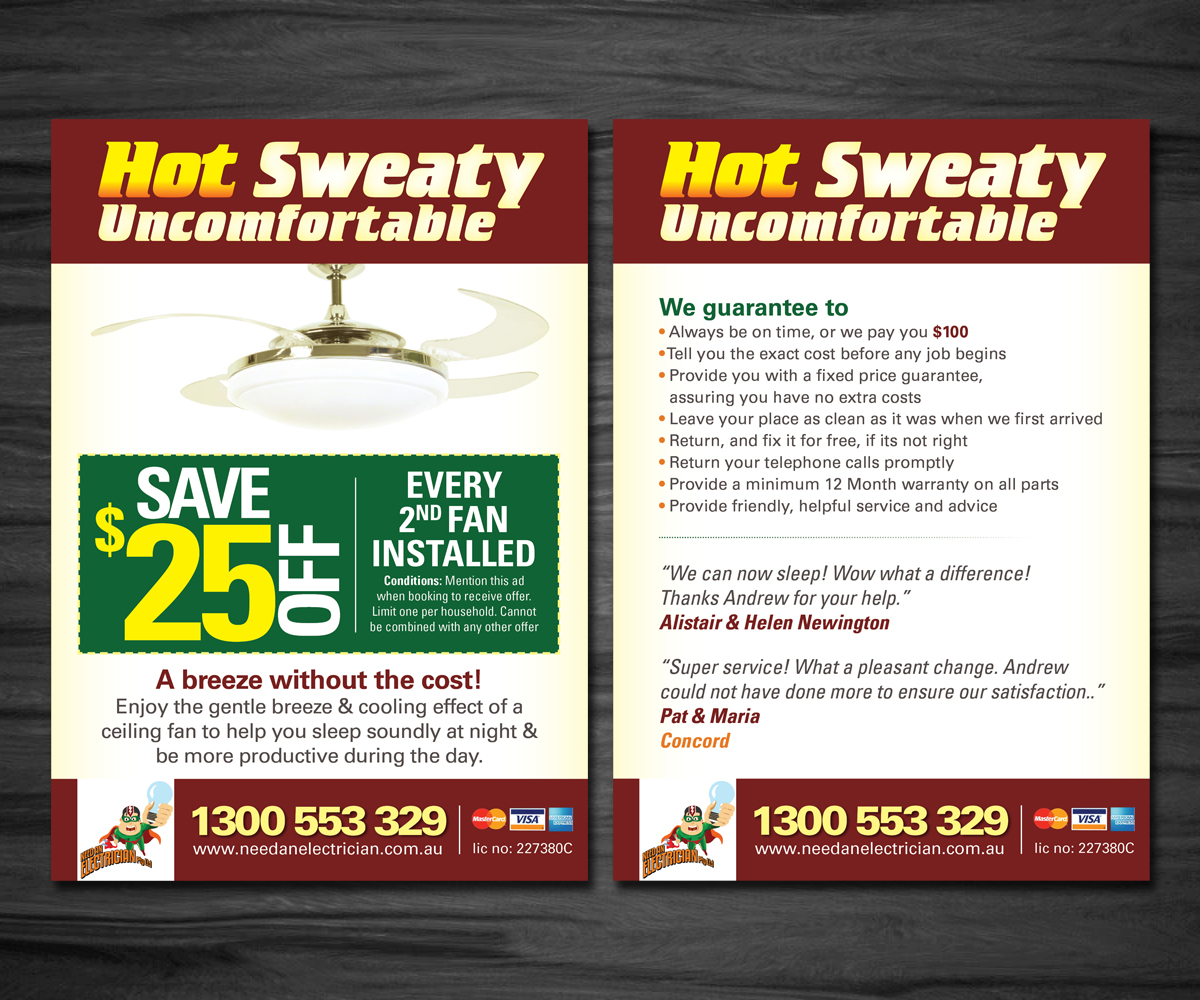 Flyer Design by Mahendran  for Need An Electrician Pty Ltd | Design #4505101
