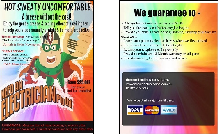 Flyer Design by whynzy for Need An Electrician Pty Ltd | Design #4512629