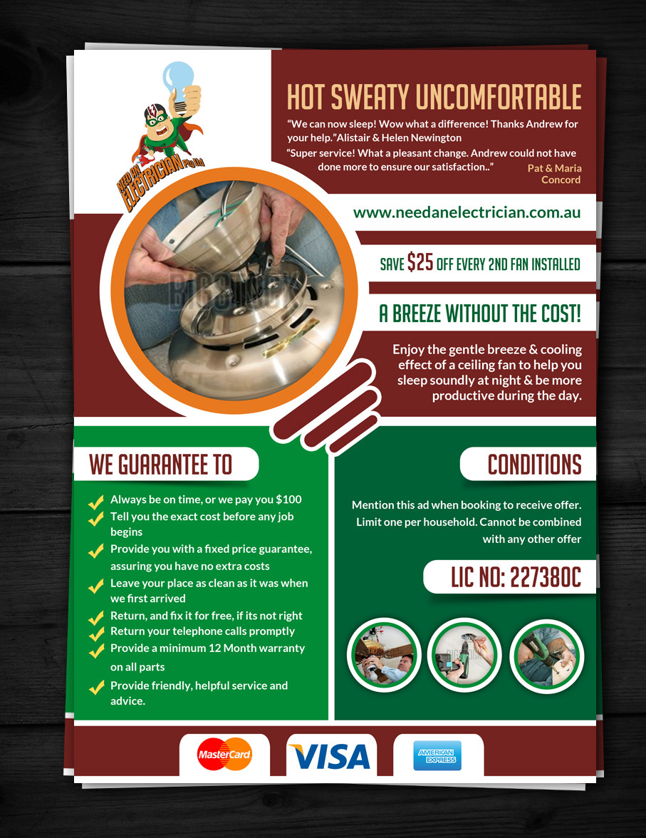 Flyer Design by ESolz Technologies for Need An Electrician Pty Ltd | Design #4487913