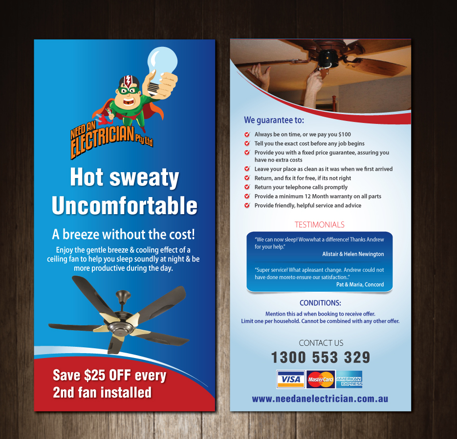 Flyer Design by meet007 for Need An Electrician Pty Ltd | Design #4501679