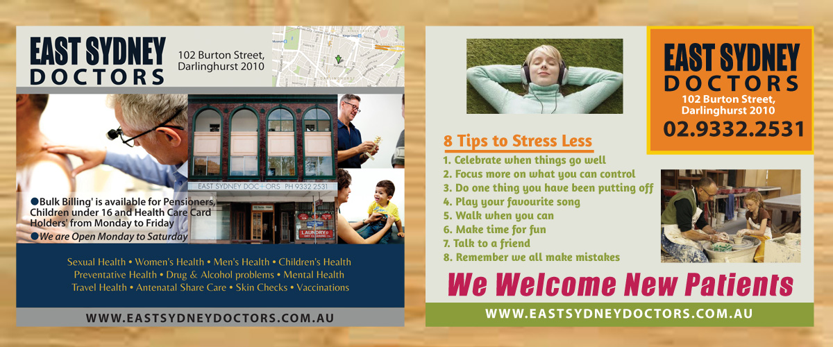 Postcard Design by Venus L. Penaflor for East Sydney Doctors | Design #4562763